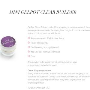 TGB Mini Gelpot Clear Builder